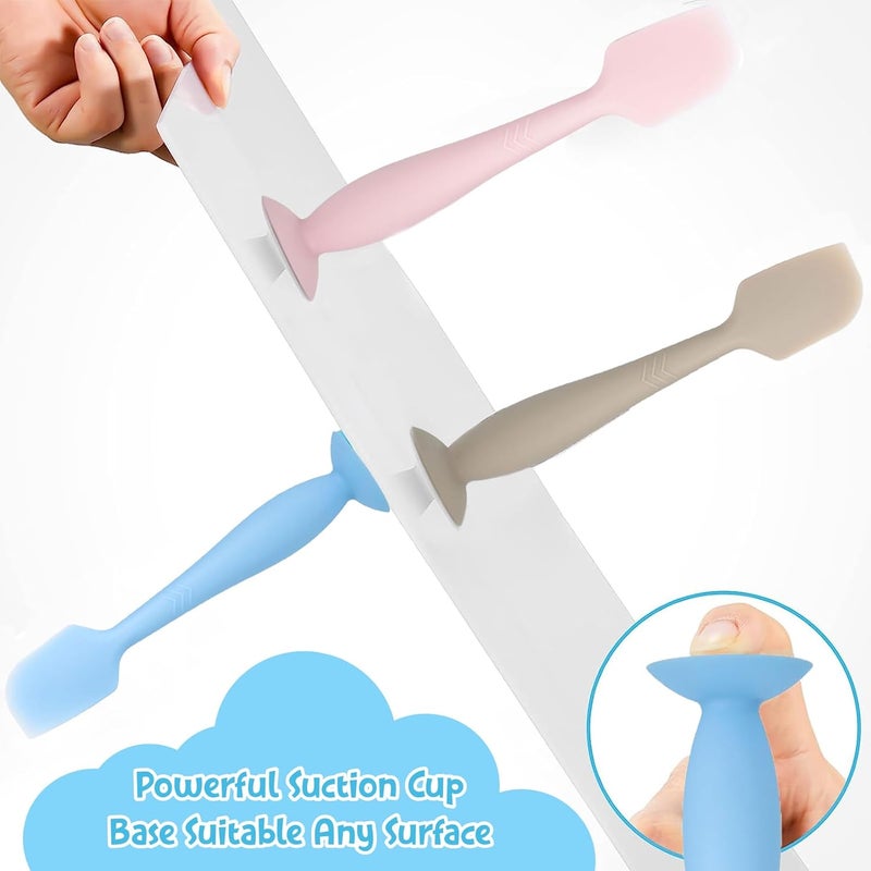 seeway Baby Diaper Cream Spatula, 3 pack Baby Diaper Cream Spatula Applicator, Silicone Baby Butt Paste Spatula for Newborn Babies (pink, blue, brown) - Image 5